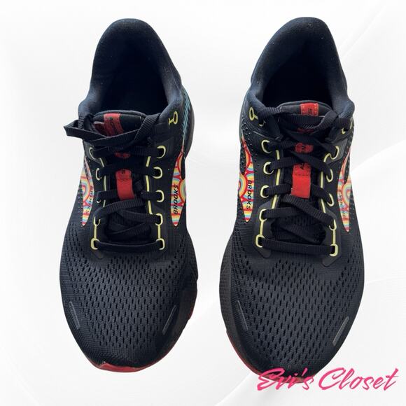 Brooks Adrenaline GTS 22 Women's Sz 9.5 Running Shoes Black Blue Bittersweet K1 - Picture 1 of 12